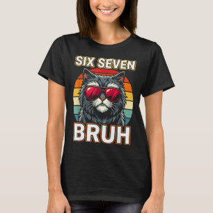 Coola Retro Sex Sju Bruh Katt Solglasögon Meme 67 T Shirt