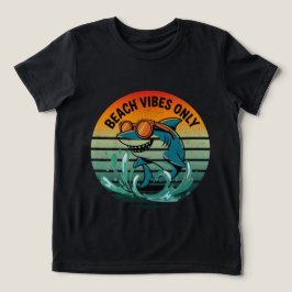 Coola Retro Shark with Sunglasses - Beach Vibes En T Shirt
