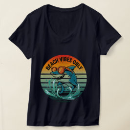 Coola Retro Shark with Sunglasses - Beach Vibes En T Shirt