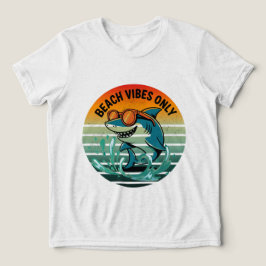 Coola Retro Shark with Sunglasses - Beach Vibes En T Shirt