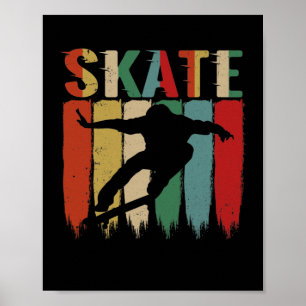 Coola Retro Skateboarder Skateboard Skateboard Ska Poster