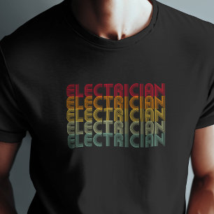 Coola Retro Stil Electrician Stacks Typography T Shirt