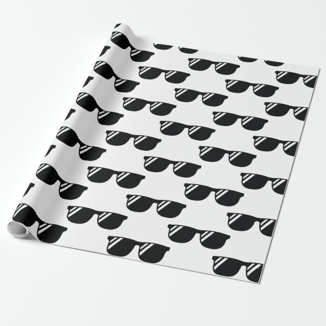 Coola Retro Sunglasses Grad Party Black White Presentpapper (Utrullad)