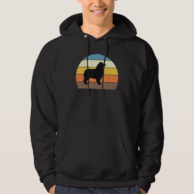 Coola Retro Sunset Australian shepherd - Underbar  Hoodie (Framsida)