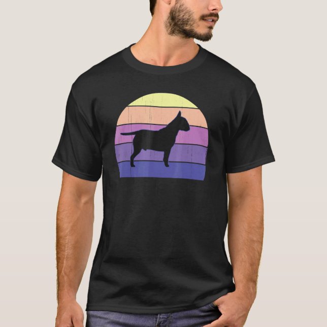 Coola Retro Sunset Bull Terriers Underbar Terrier  T Shirt (Framsida)
