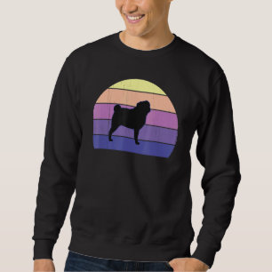 Coola Retro Sunset Pugs Underbar Pug Owner Roligt Lång Ärmad Tröja