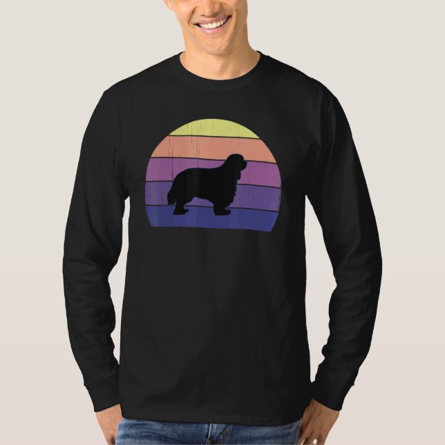 Coola Retro Sunset Roligt Cavalier Kung Charles Sp T Shirt (Framsida)