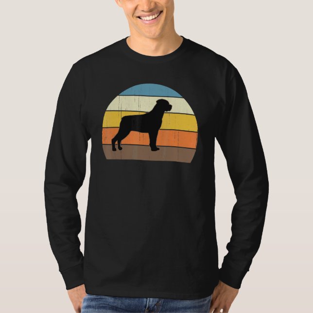 Coola Retro Sunset Rottweilers Underbar Rottweiler T Shirt (Framsida)