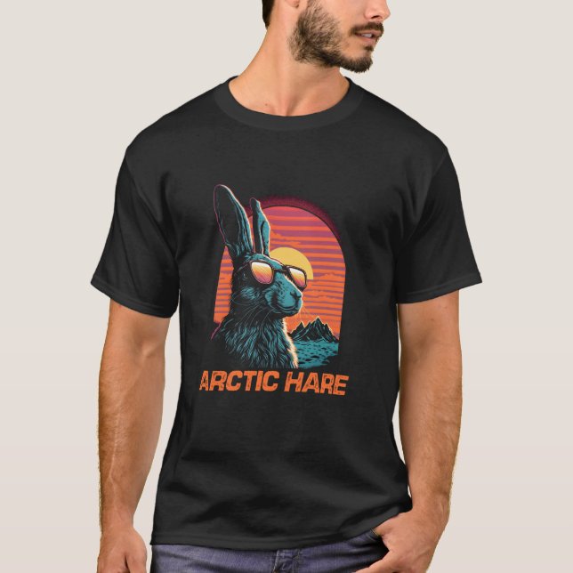 Coola Retro Sunset Sunglass Arktiskt Hare T Shirt (Framsida)