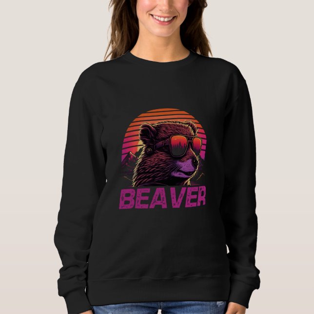 Coola Retro Sunset Sunglasses Beaver T Shirt (Framsida)