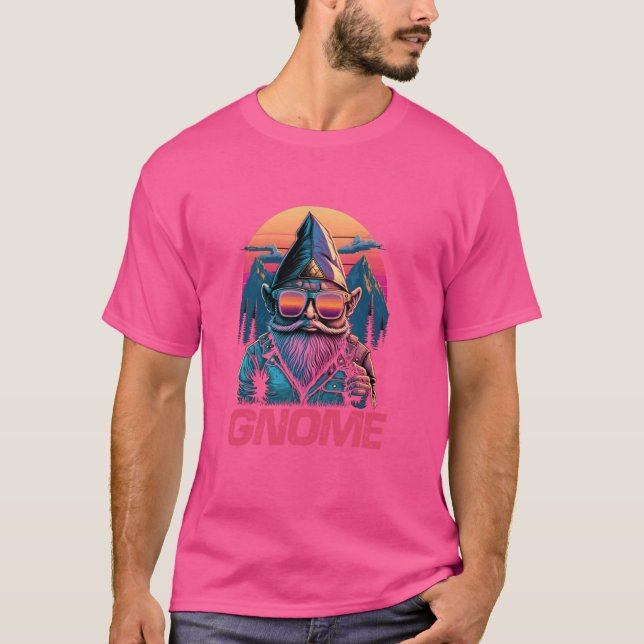 Coola Retro Sunset Sunglasses Gnome T Shirt (Framsida)