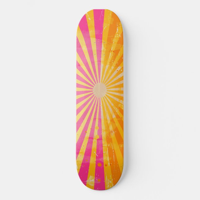 Coola Retro Sunshine Rosa and Orange Skateboard (Framsida)