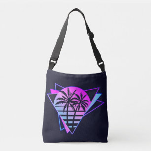 Coola Retro Tropical Handflatan Träd Geometric Axelväska