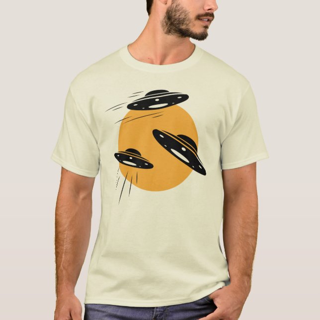 Coola Retro UFO Invasion T Shirt (Framsida)