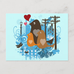 Coola Retro Vintage Birds Vykort