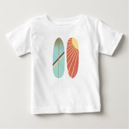 Coola Retro Vintage Blue och Red Surfboard T Shirt