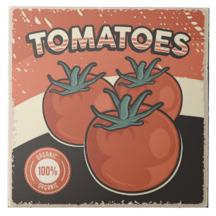 Coola retro vintage vegetabiliskt älskare kakelplatta
