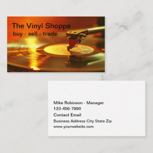Coola Retro Vinyl Records Store Visitkort