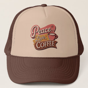 Coola retro word art kaffe keps