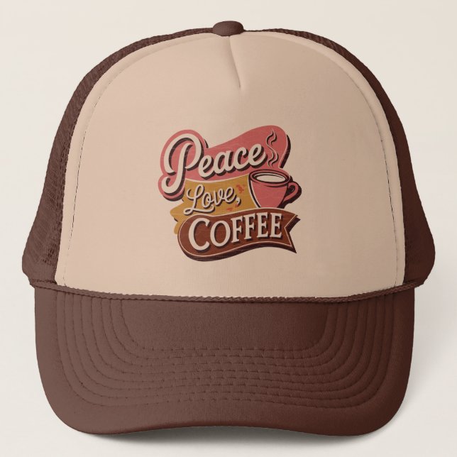 Coola retro word art kaffe keps (Framsida)