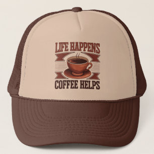 Coola retro word art kaffe keps