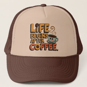 Coola retro word art kaffe Keps
