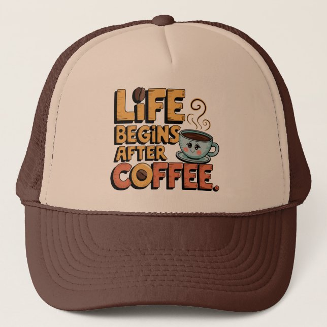  Coola retro word art kaffe  Keps (Framsida)