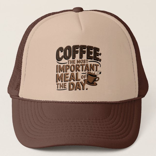 Coola retro word art kaffe Trucker Hatt  Keps (Framsida)