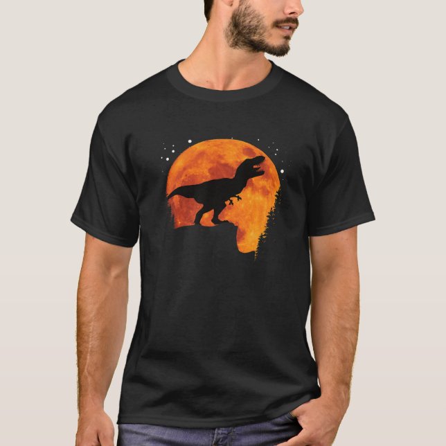 Coola Rex Dinosaur Saurus Måne World Earth Silhoue T Shirt (Framsida)