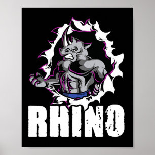 Coola Rhino Fitness Bodybuilding viktning Poster