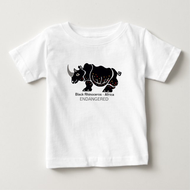 Coola RHINOCEROS - utrotningshotad animalisk grafi T Shirt (Framsida)