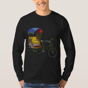 Coola Rikshaw Bike Artwork Bangladesh Flagga T Shirt
