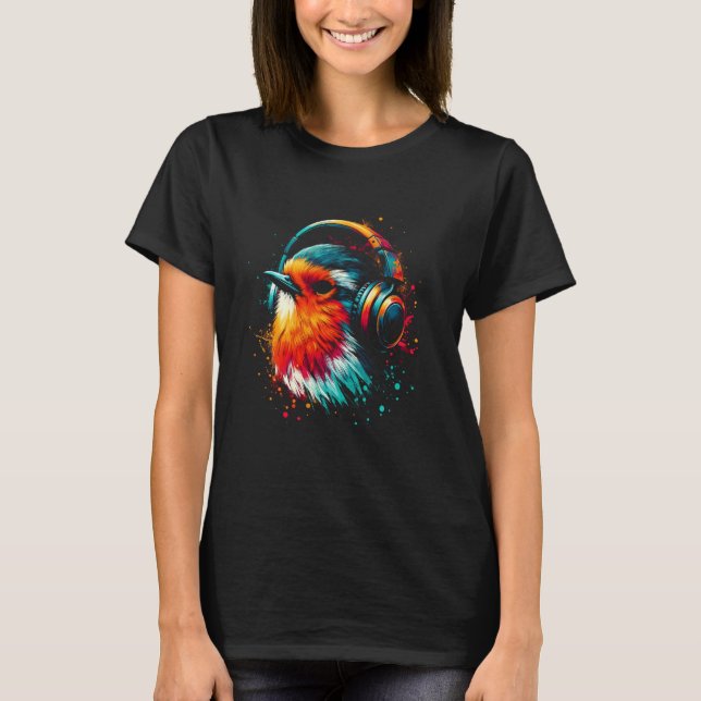 Coola Robin Art för Music Älskare: julafton T Shirt (Framsida)