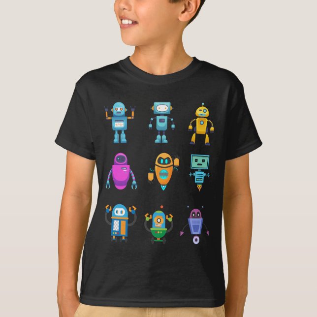 Coola Robot Costume Girls Boys Robots T Shirt (Framsida)