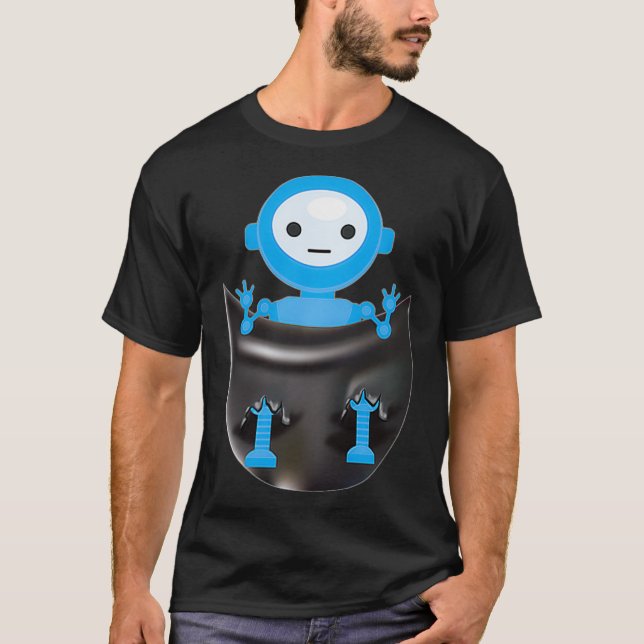 Coola Robot in Pocket Boys Technology Age Fläkt Ro T Shirt (Framsida)