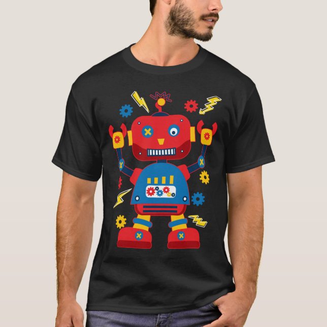 Coola Robotics Ingenjör Robot Kids T Shirt (Framsida)