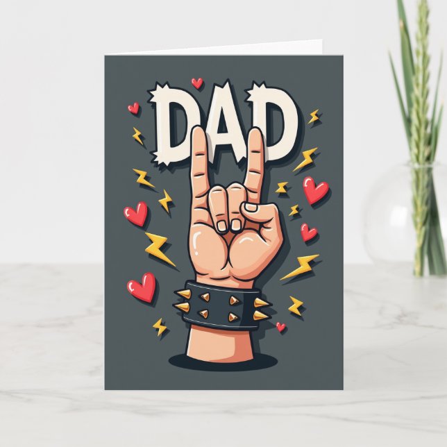 Coola Rockande Pappors Dagen Kort (Framsida)