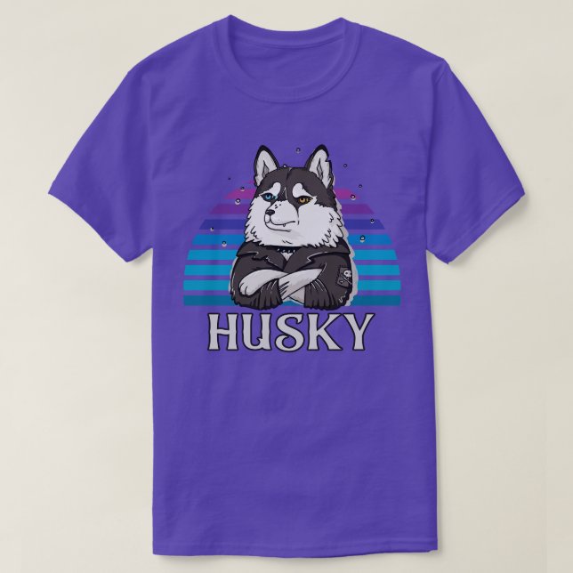Coola Rocker Husky Hund älskare T Shirt (Design framsida)