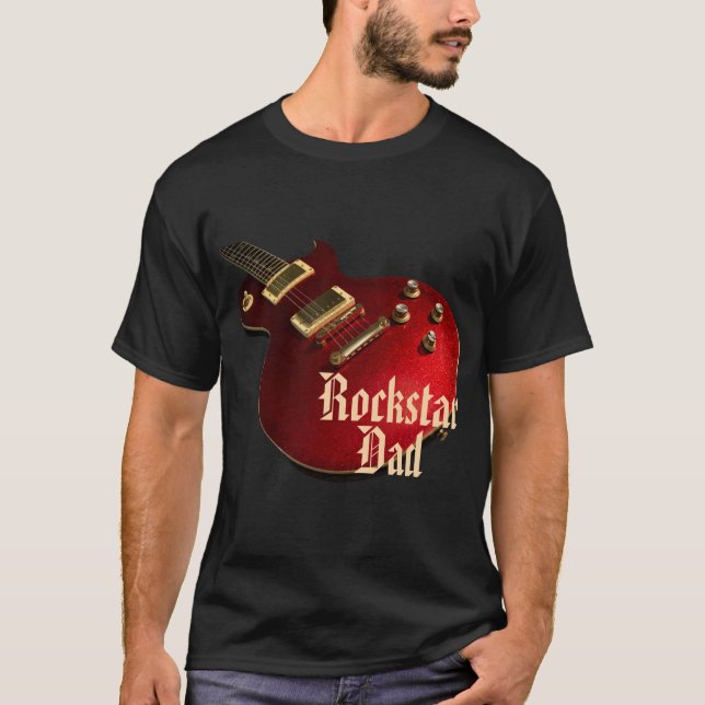 Coola Rockstar Pappa Red Guitar World Tour konsert T Shirt (Framsida)