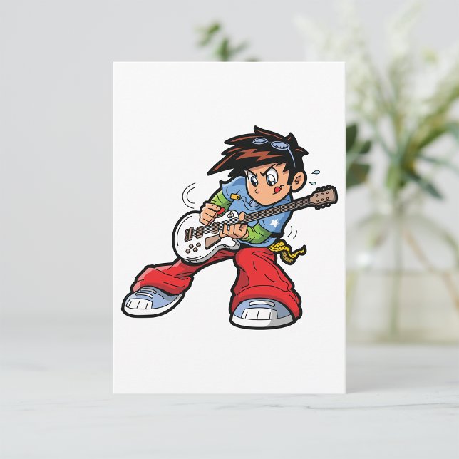 Coola Rockstjärna Guitarist Roligt Musician Inbjudningar (Skapare uppladdad)