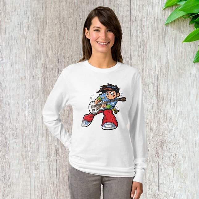 Coola Rockstjärna Guitarist Roligt Musician T Shirt (Skapare uppladdad)