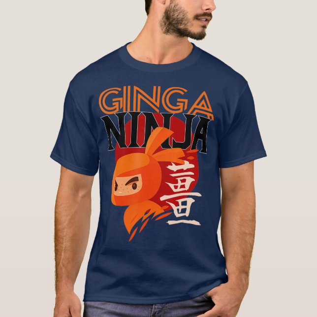Coola Rödhårig Ginga Ninja Gift T Shirt (Framsida)