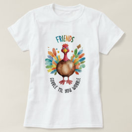Coola Roliga Färgglada Vännernas Thanksgiving Kal T Shirt