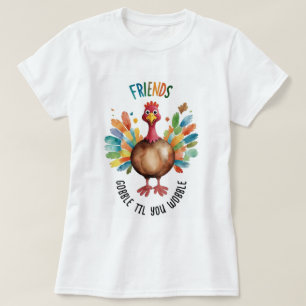 Coola Roliga Färgglada  Vännernas Thanksgiving Kal T Shirt