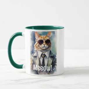 Coola roliga kattgrafiska kaffe mugg