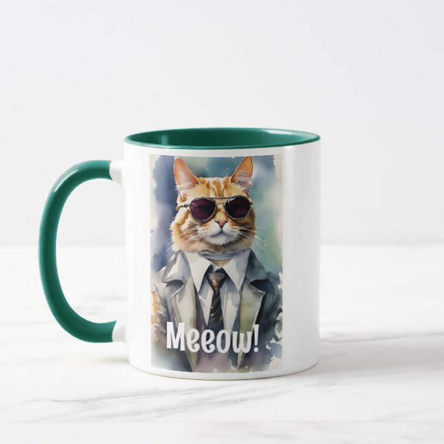 Coola roliga kattgrafiska kaffe mugg (Vänster)