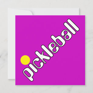 Coola Roliga Mod PICKLEBALL Text Boll På Ljus Rosa Inbjudningar