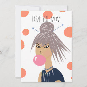 Coola roliga mors dag bubbelgummipoppar mamma kort