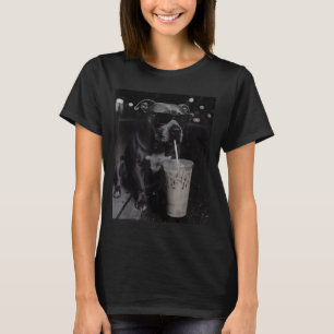 Coola roliga pitbull-drickare iskaffe älskare t shirt