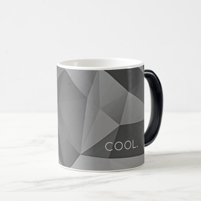 COOLA. Roligt av Abstrakten Modern Grays i geometr Magisk Mugg (Framsida höger)